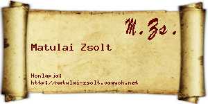 Matulai Zsolt névjegykártya